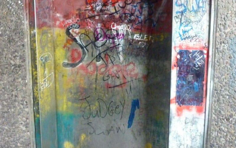 Joseph Plunkett Tower lift grafitti removal