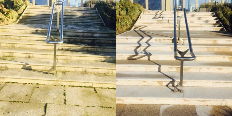 Flamed granite steps at Profile Park PMAC Dublin