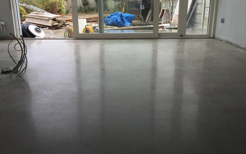 Polished concrete gold finish