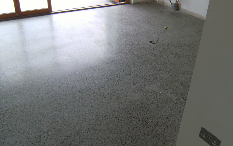 Polished concrete silver finish