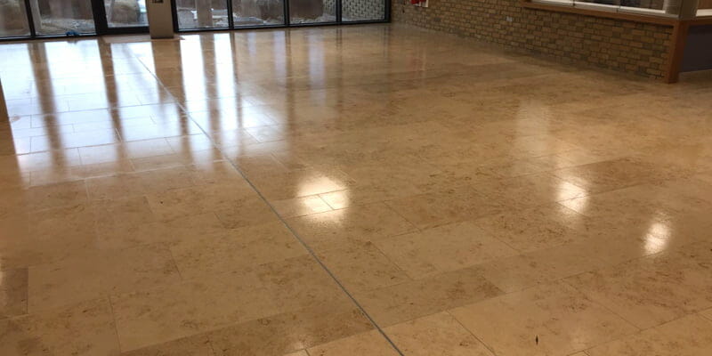 Antislip coating applied to a jura limestone floor P Mac Antislip coating applied to a jura limestone floor P Mac