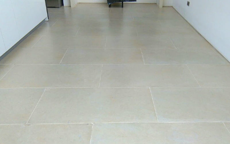 Limestone floor repaired stripped polished and sealed