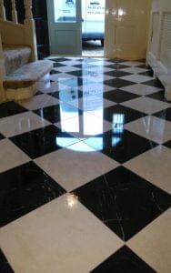 Marble stone tiles with shine restored by P Mac