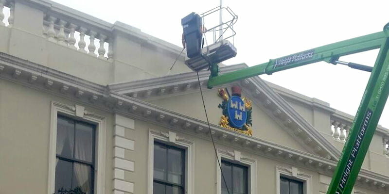 Mansion House Facade Cleaning P Mac team Dublin