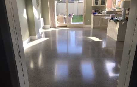 Polished concrete platinum finish in domestic setting