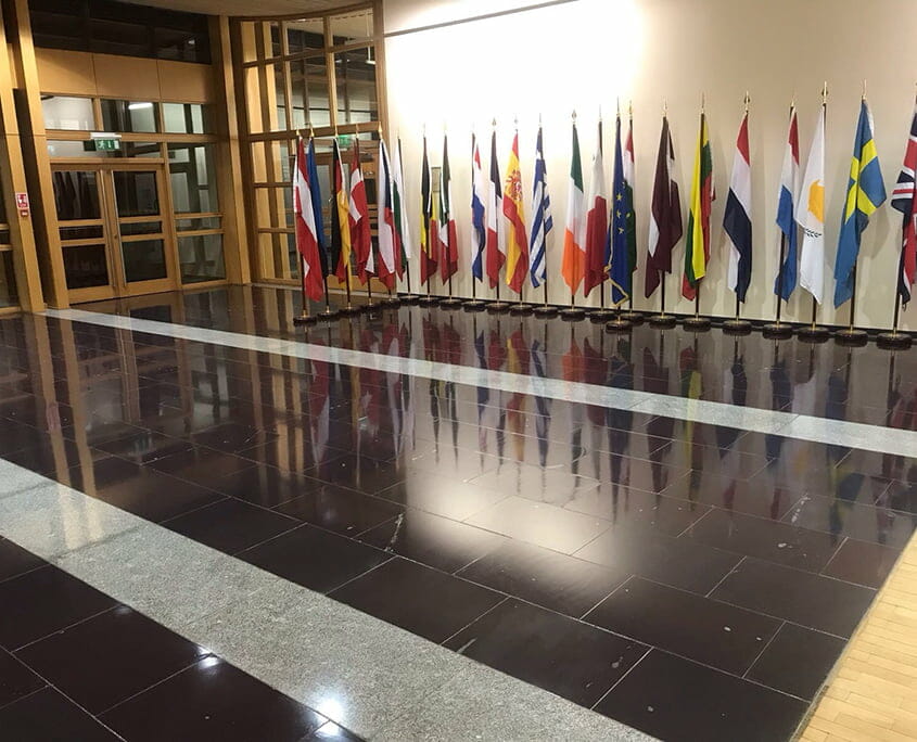 Marble floor Restoration - polished European Commission - PMAC Heritage Contractors