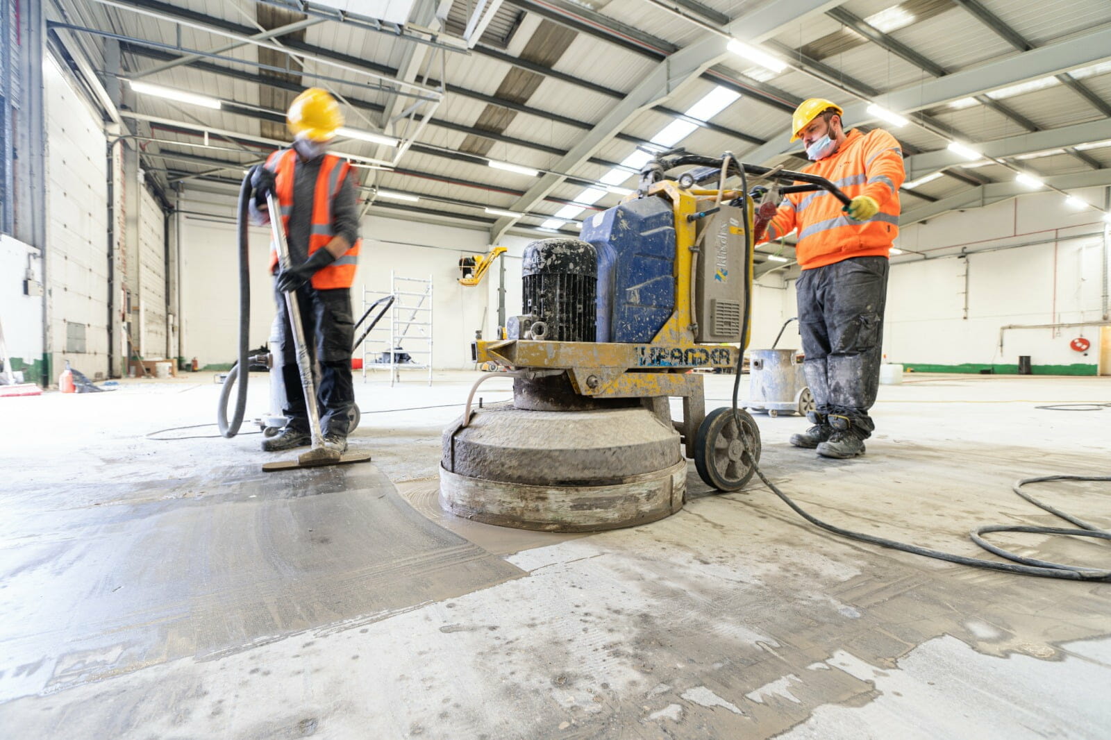 Pmac grinding large warehouse concrete floor