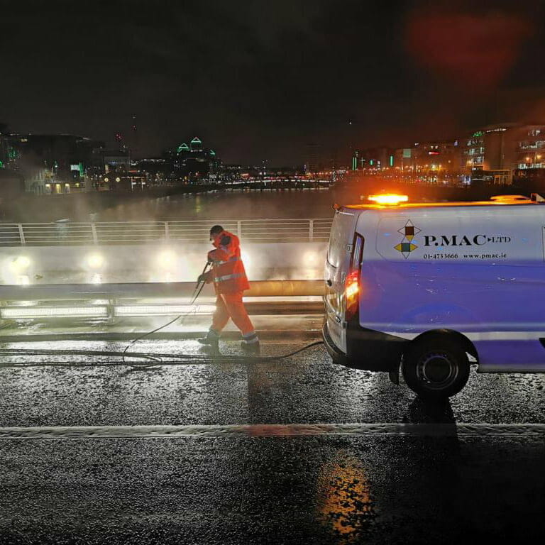 Steam cleaning Liffey Bridges