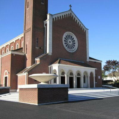 PMAC Cleaning Granite Facade at St Pius X Church