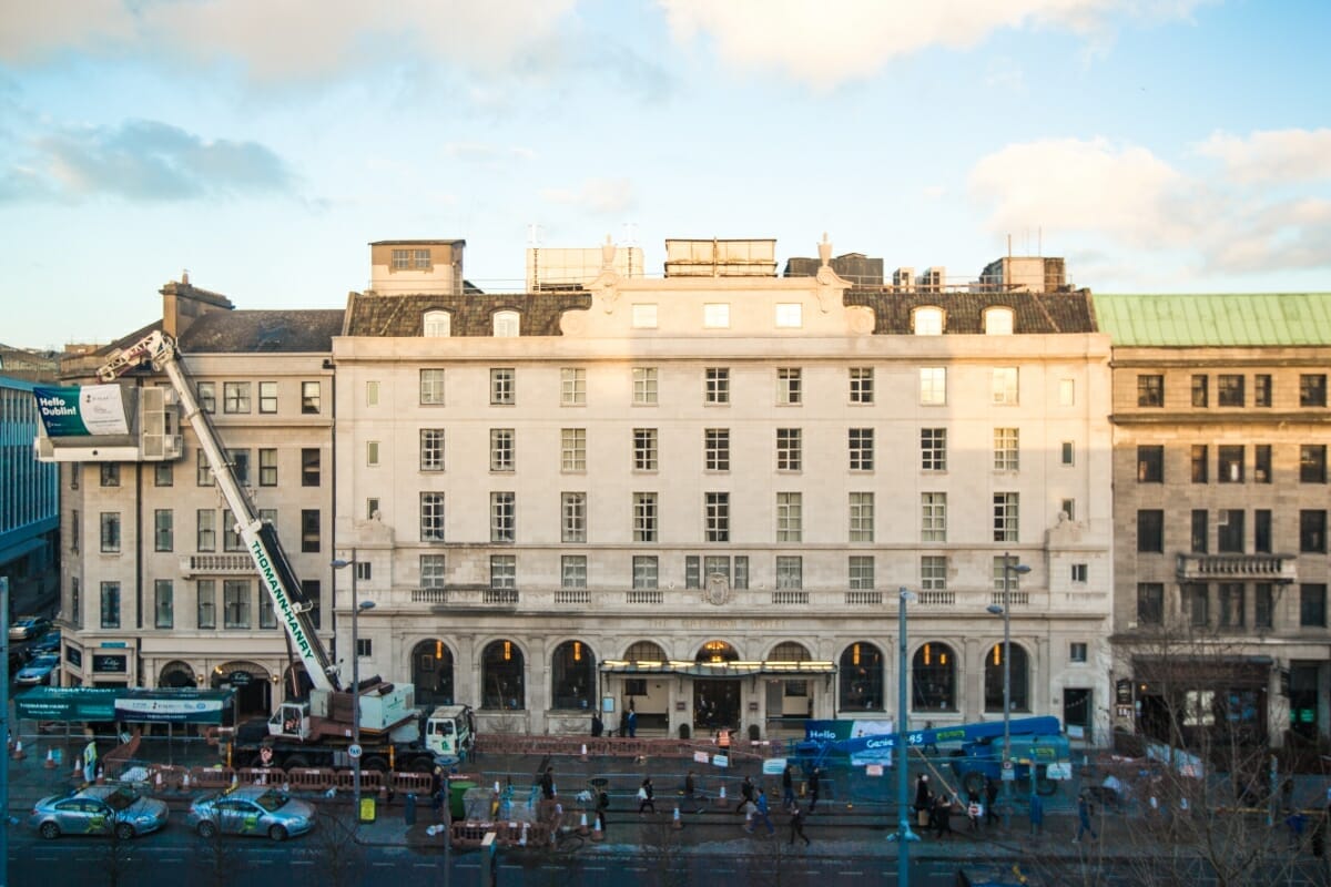 Gresham hotel during cleaning process