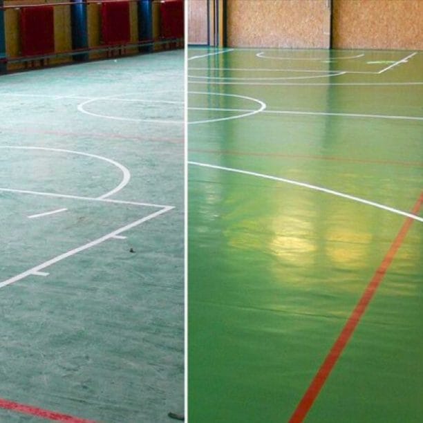 1 Sports hall with markings restored with Dr Schutz