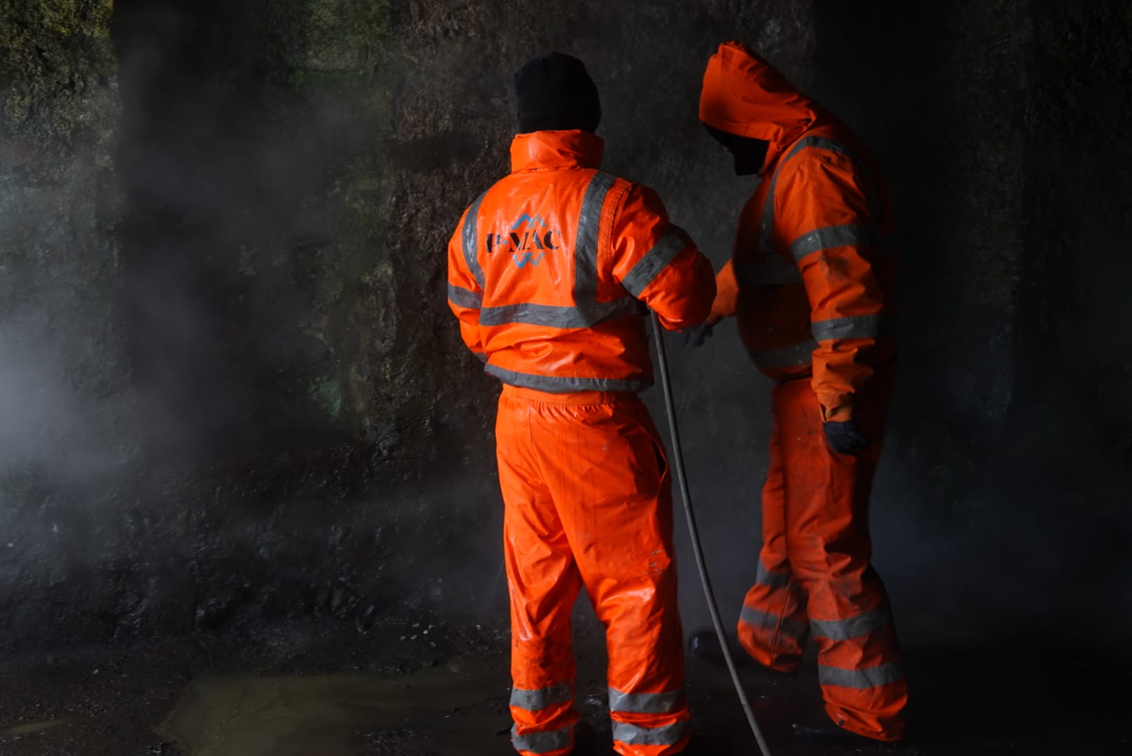 PMAC operatives removing graffiti from Hell Fire Club