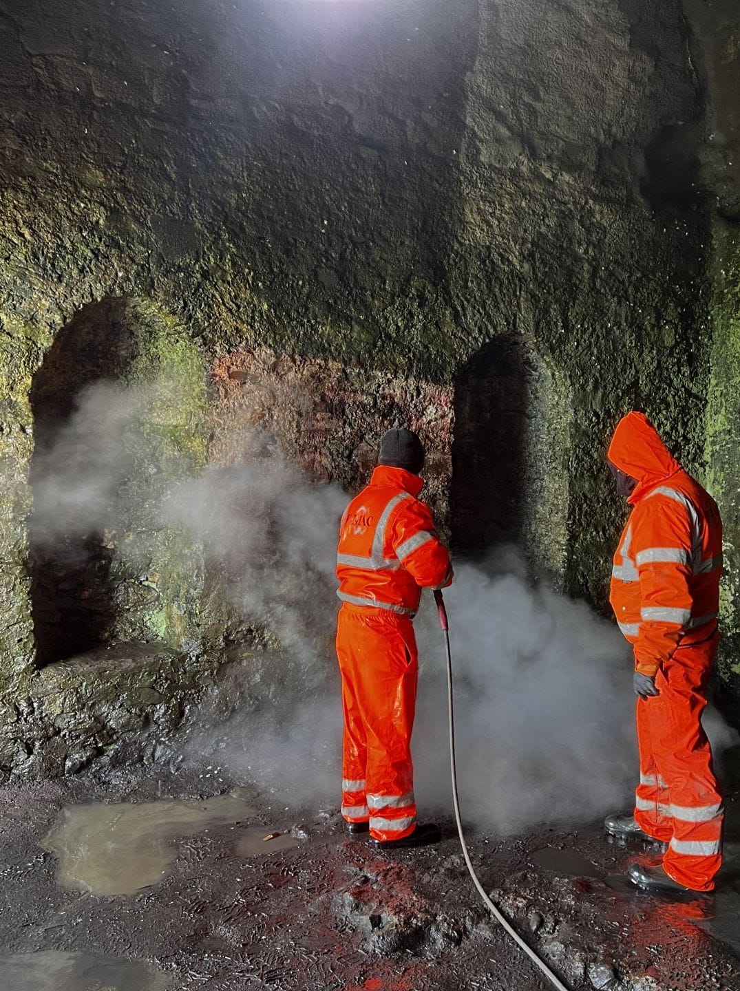 PMAC team removing graffiti from Hell Fire Club