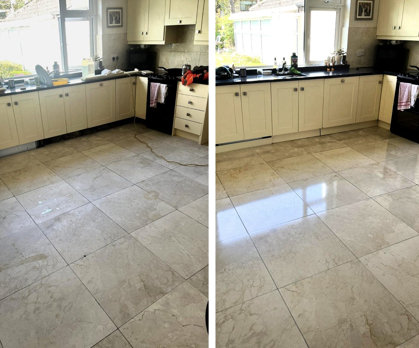 PMAC transforms kitchen tile floors with a deep clean, polish and seal
