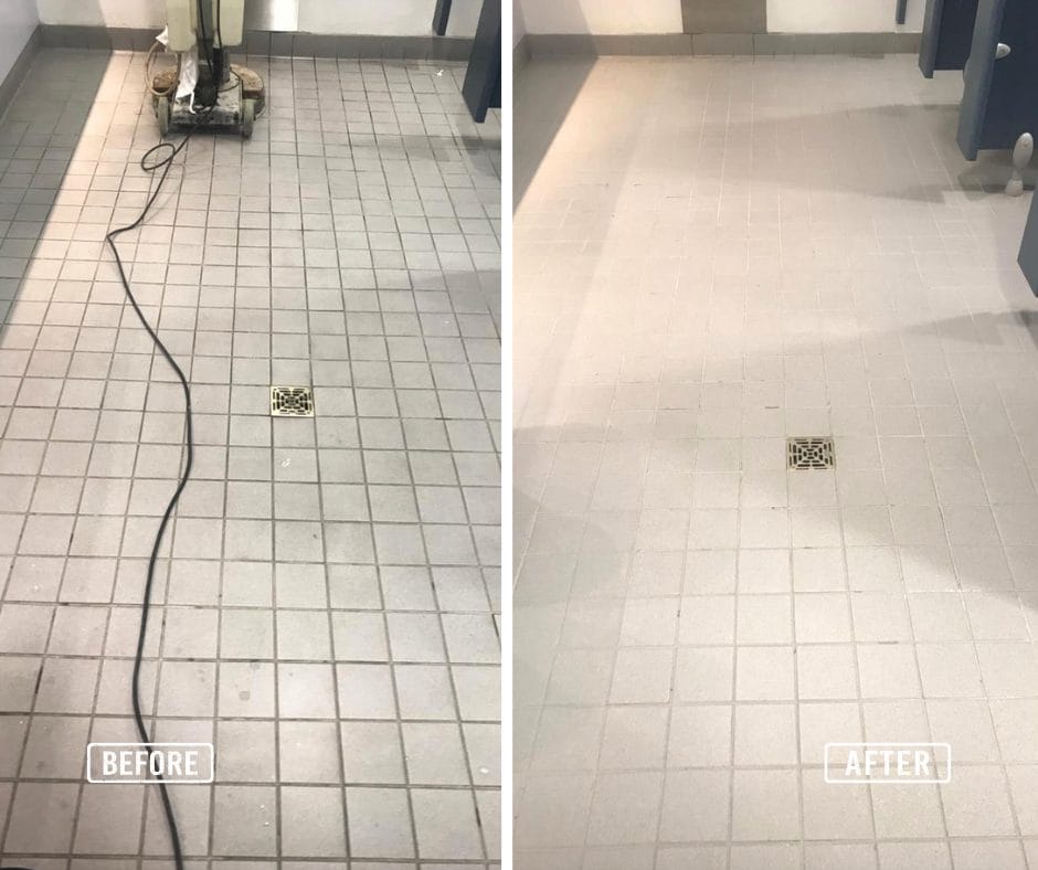 PMAC, professional cleaning of office bathroom floors