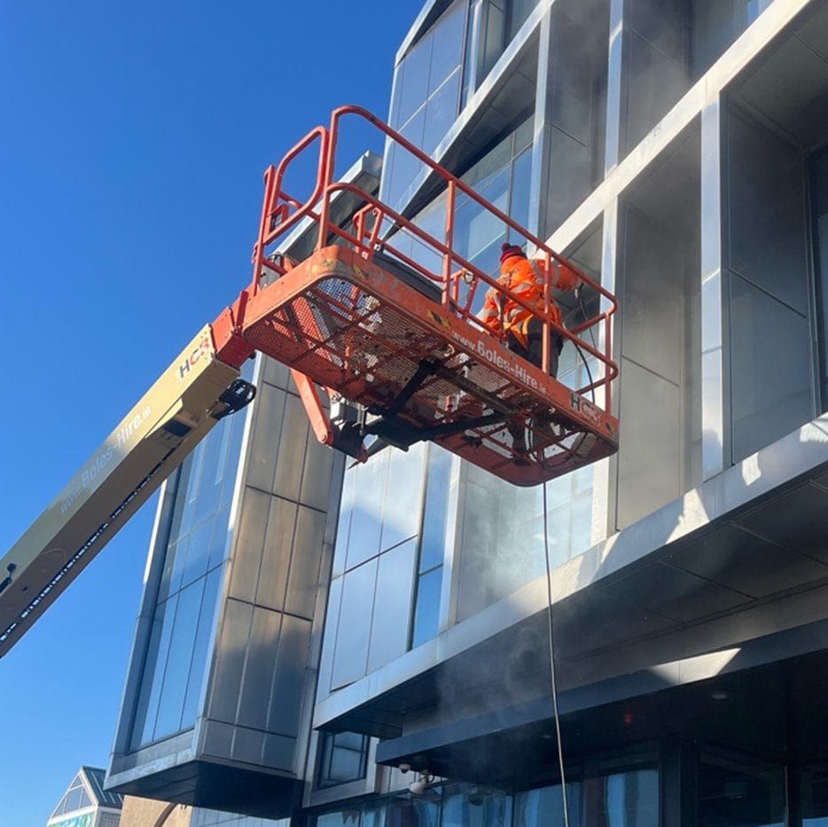 MEWP being used by PMAC for cleaning at height