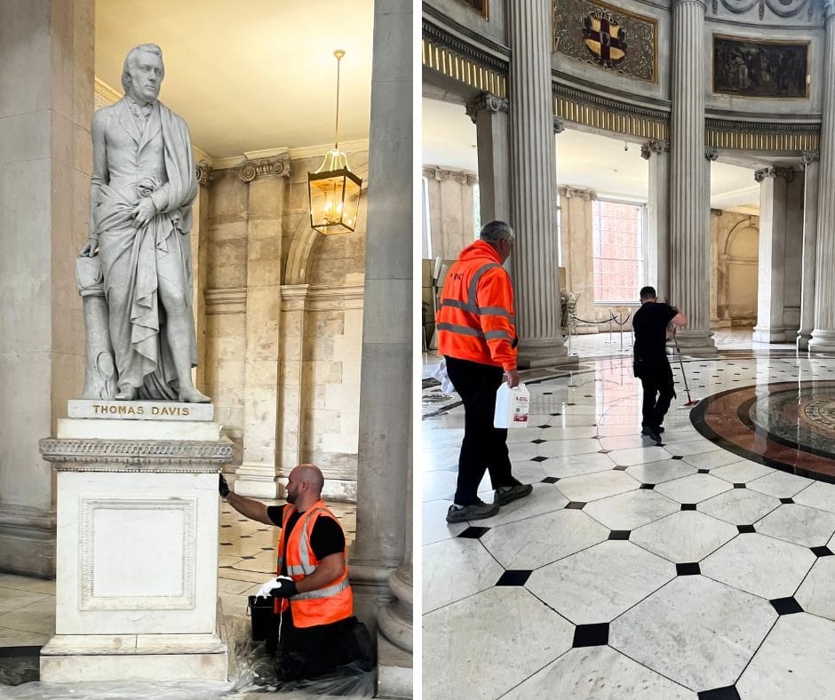 PMAC restore statues and floors in the Rotunda Room at City Hall, Dublin