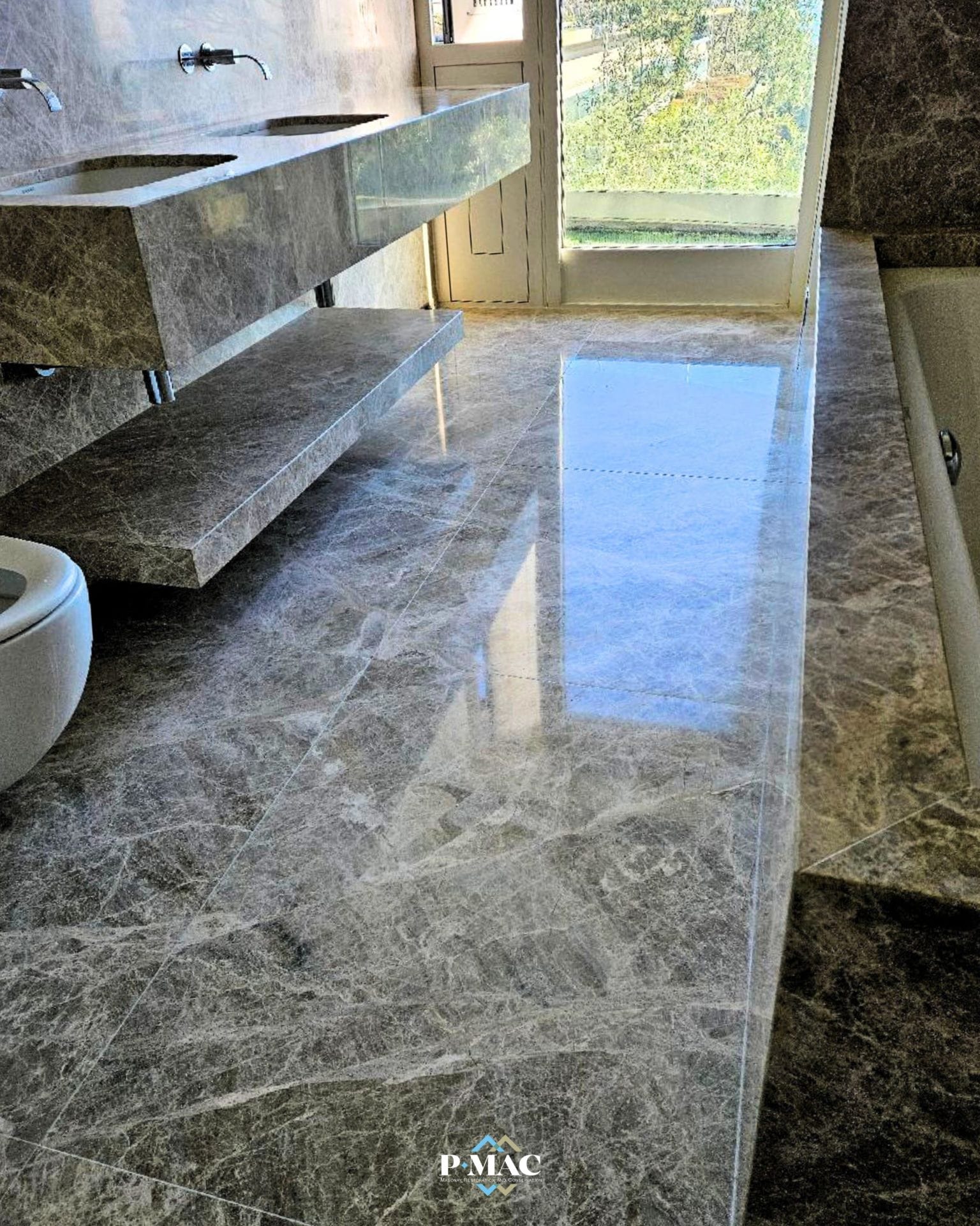 Marble Bathroom Restoration by PMAC